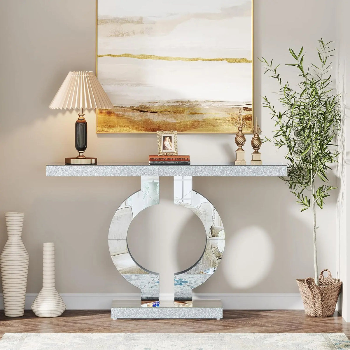 Tribesigns Modern Mirrored Console Table for Entryway
