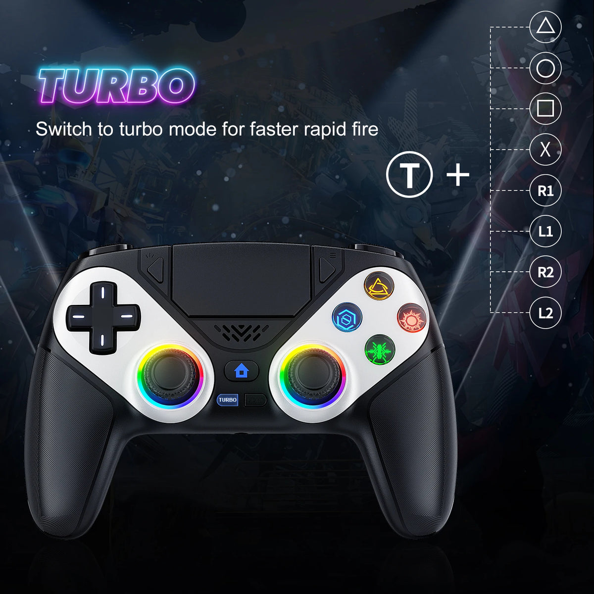 Turpow Wireless Controller for PS5 and PC With Turbo Function