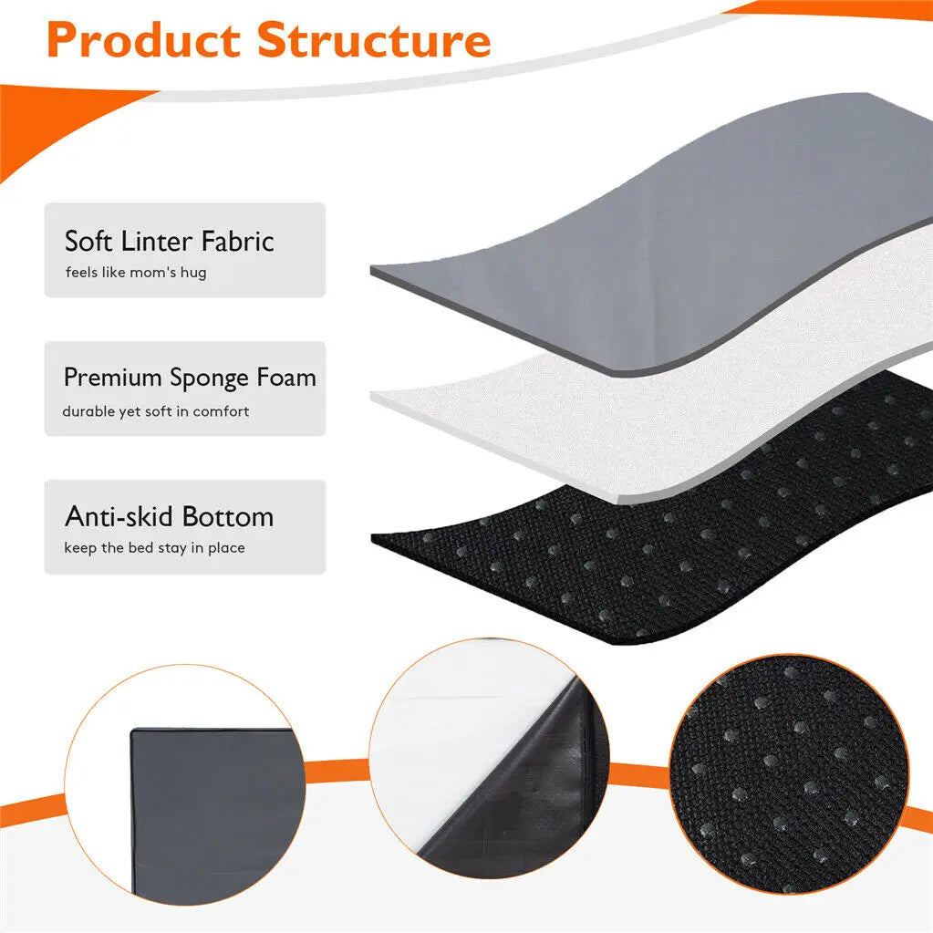 Premium Orthopedic Dog Bed With Memory Foam Washable Cover