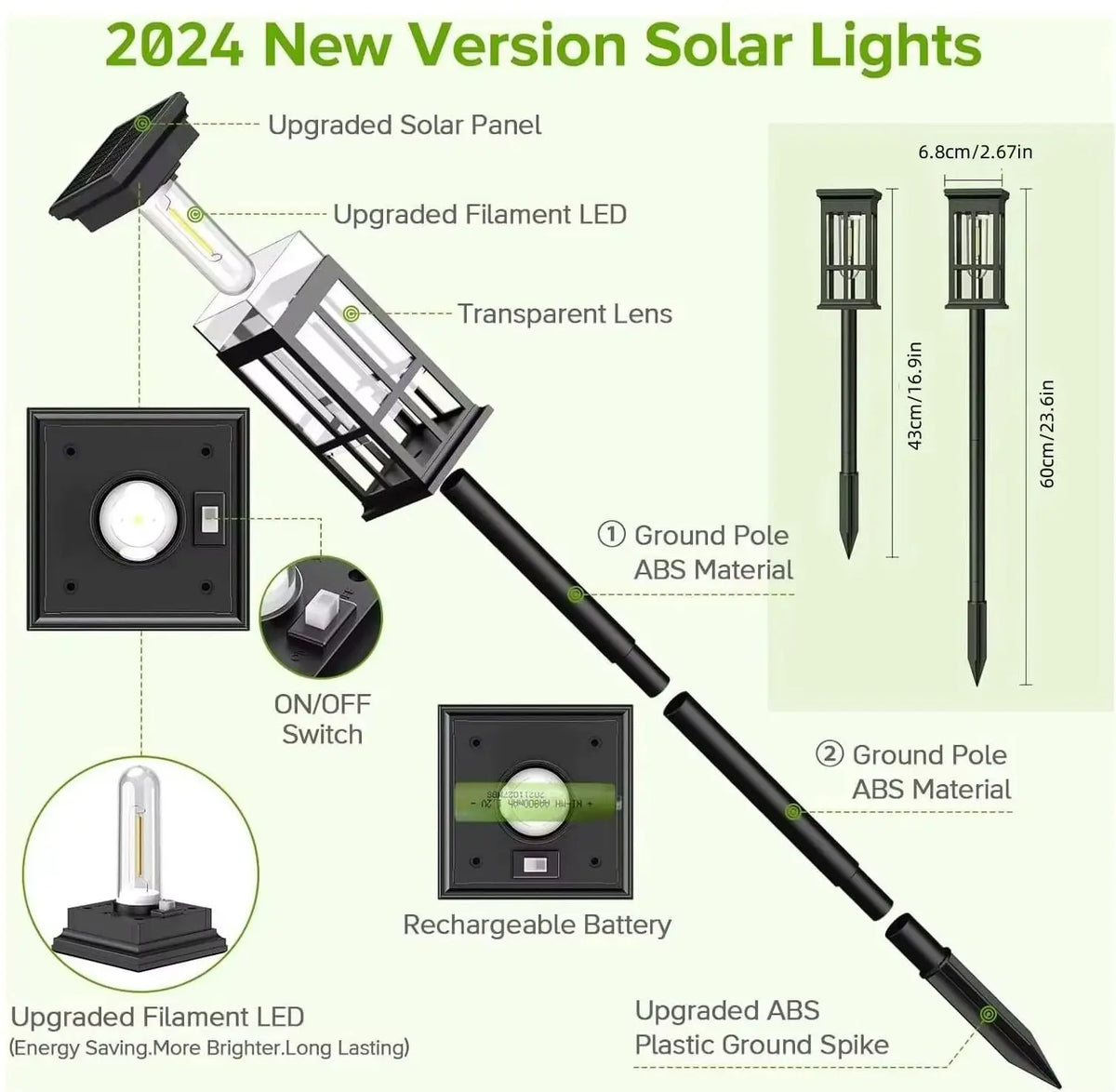 Solar LED Pathway Light Waterproof Outdoor Landscape Lighting