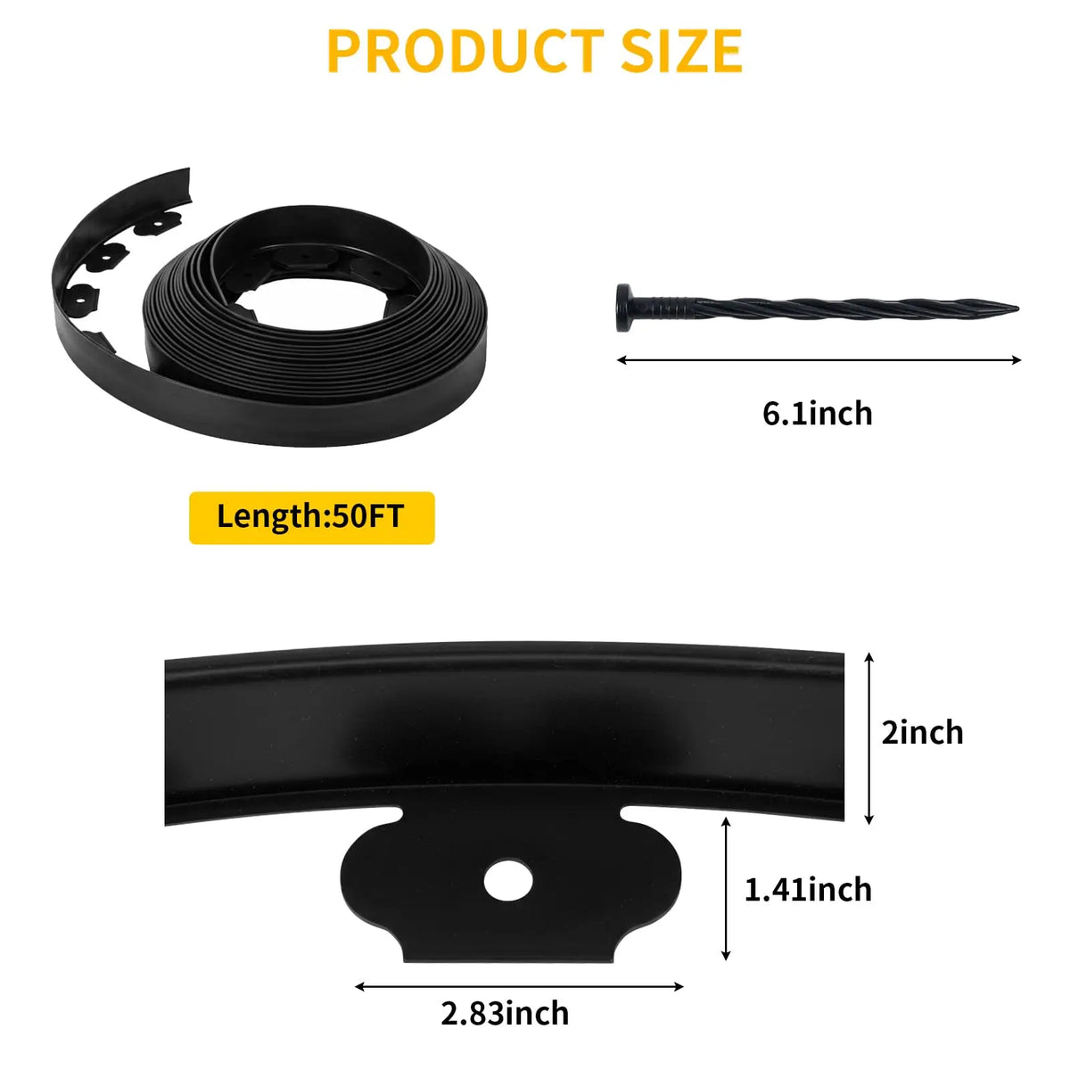 Flexible Plastic Landscape Edging With Stakes For Gardens And Walkways