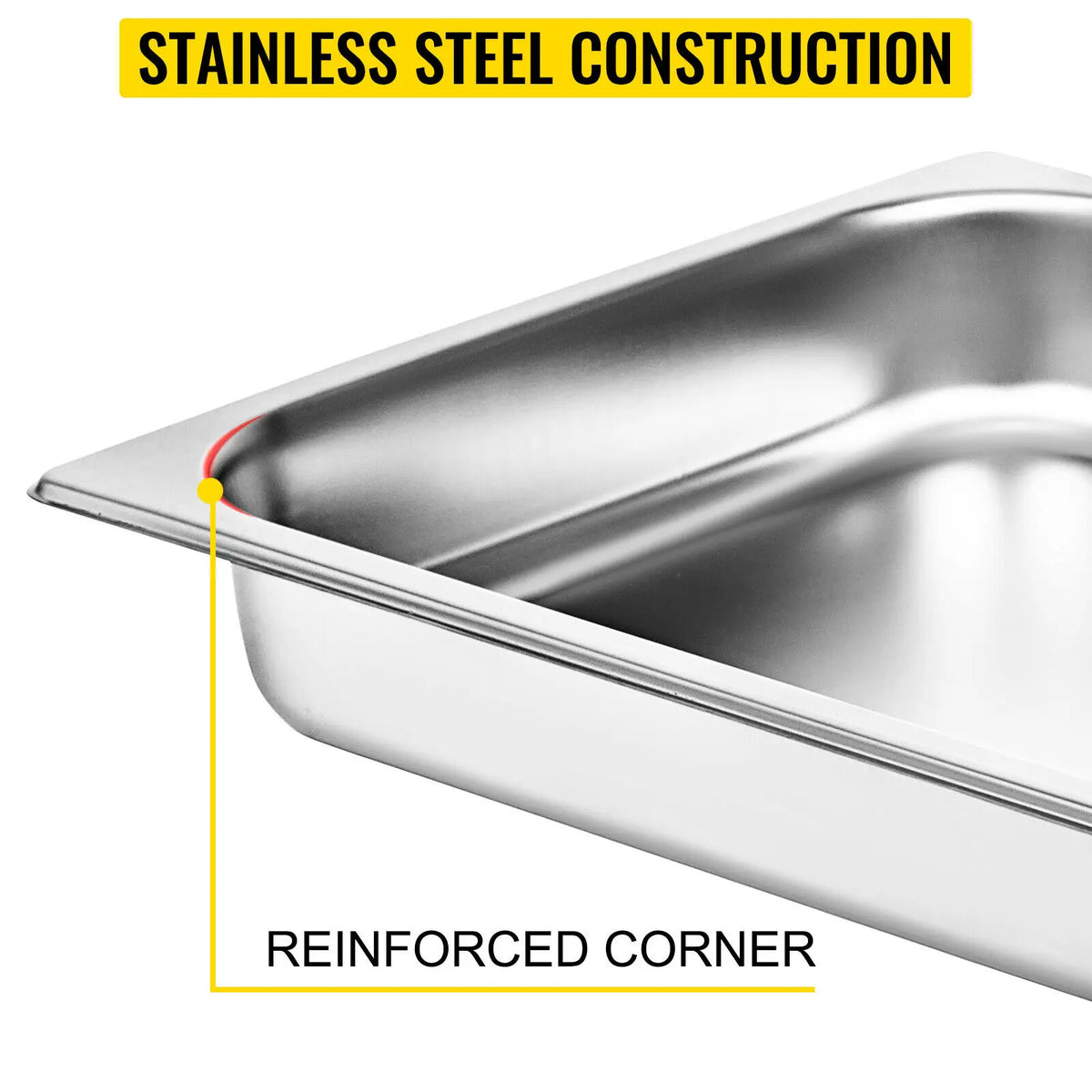 SucceBuy Stainless Steel Buffet Chafing Dish Steam Table Pan