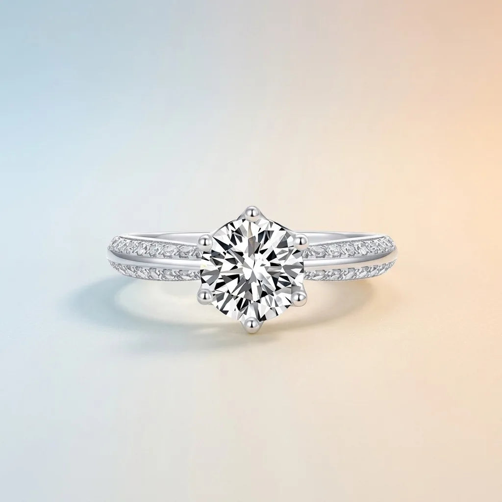 Lyee Cyee Brilliant Moissanite 925 Sterling Silver Ring