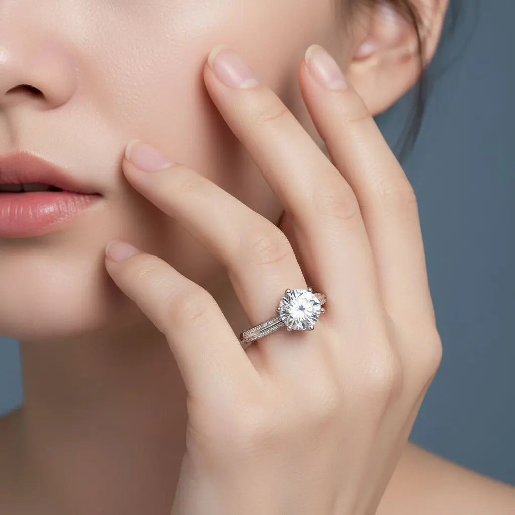 Lyee Cyee Brilliant Moissanite 925 Sterling Silver Ring