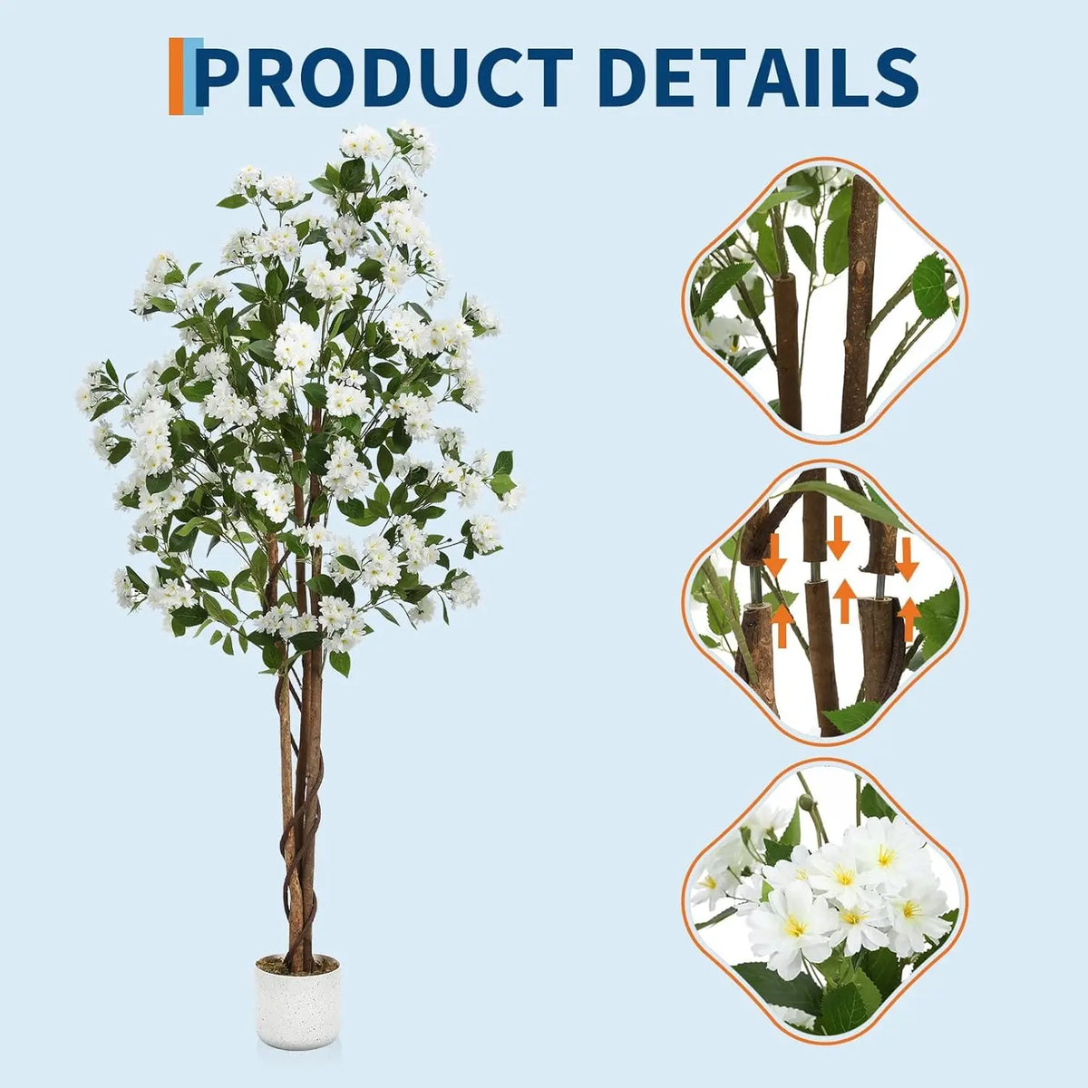 HiMISS Artificial Osmanthus Potted Tree For Indoor Home Decor
