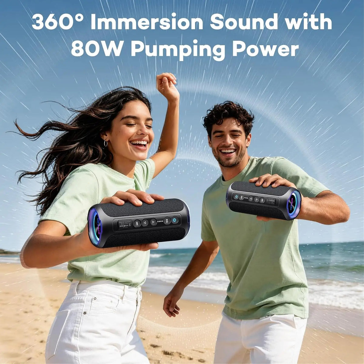 Ortizan 40W Bluetooth Speaker With Deep Bass And IPX7 Waterproofing