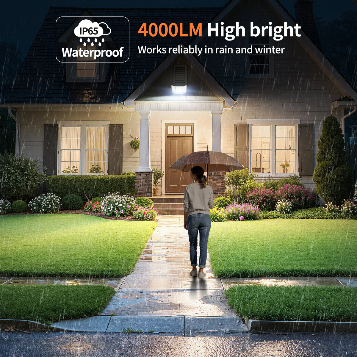 Intelamp LED Solar Flood Light With Triple Motion Sensor Outdoor