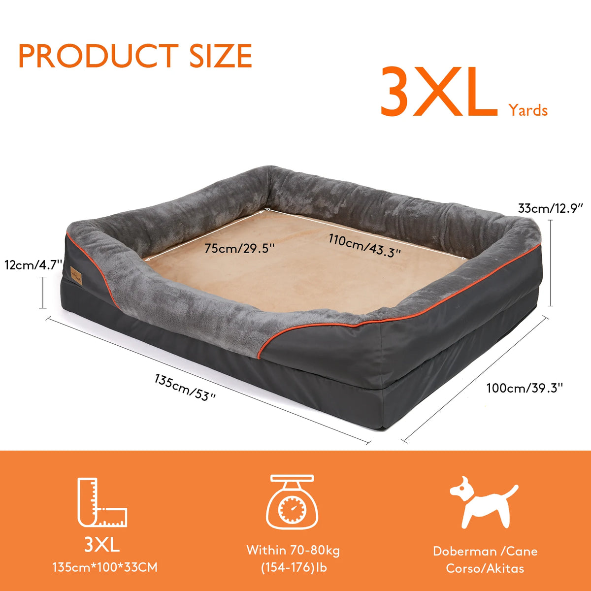 Bingopaw Removable Washable Fleece Dog Bed With Waterproof Cover