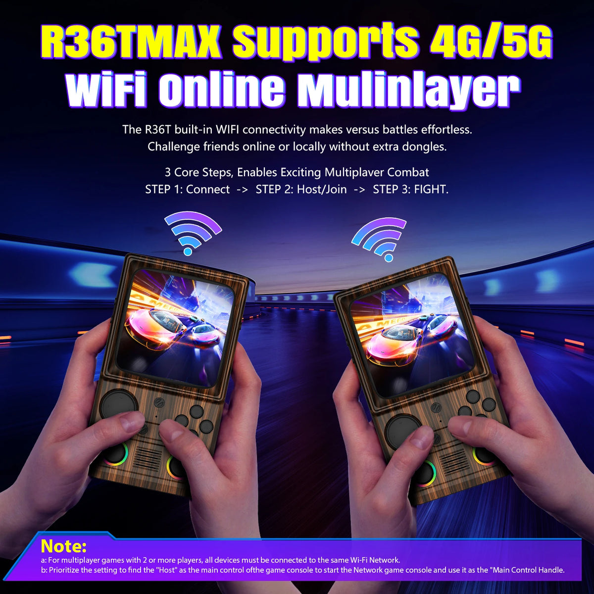 AISLPC R36T MAX Retro Handheld Game Console With WiFi Multiplayer