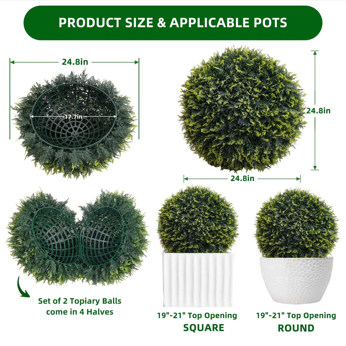 Studyset Artificial Outdoor Topiary Balls Set