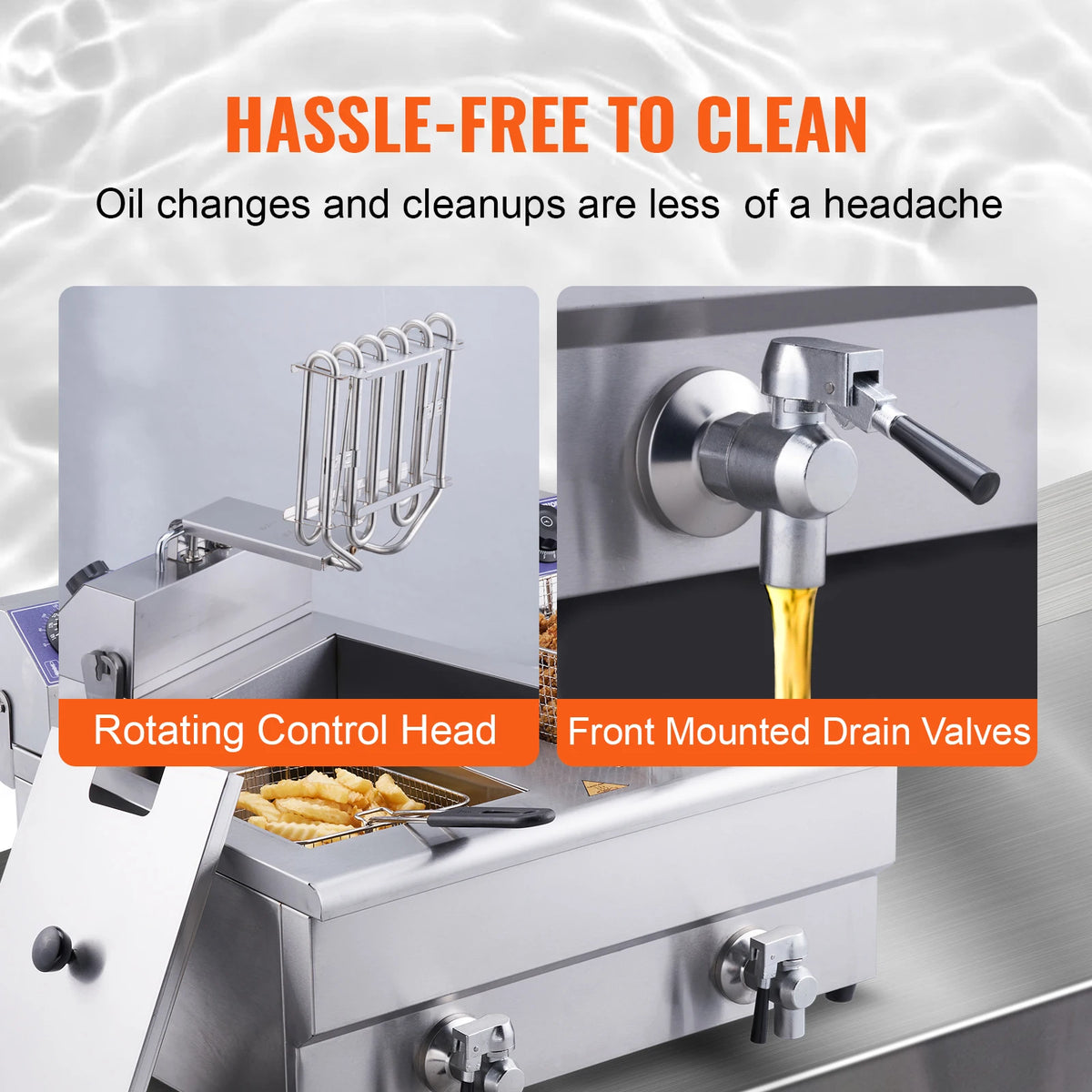 SucceBuy Commercial Electric Deep Fryer With Dual Removable Oil Tanks
