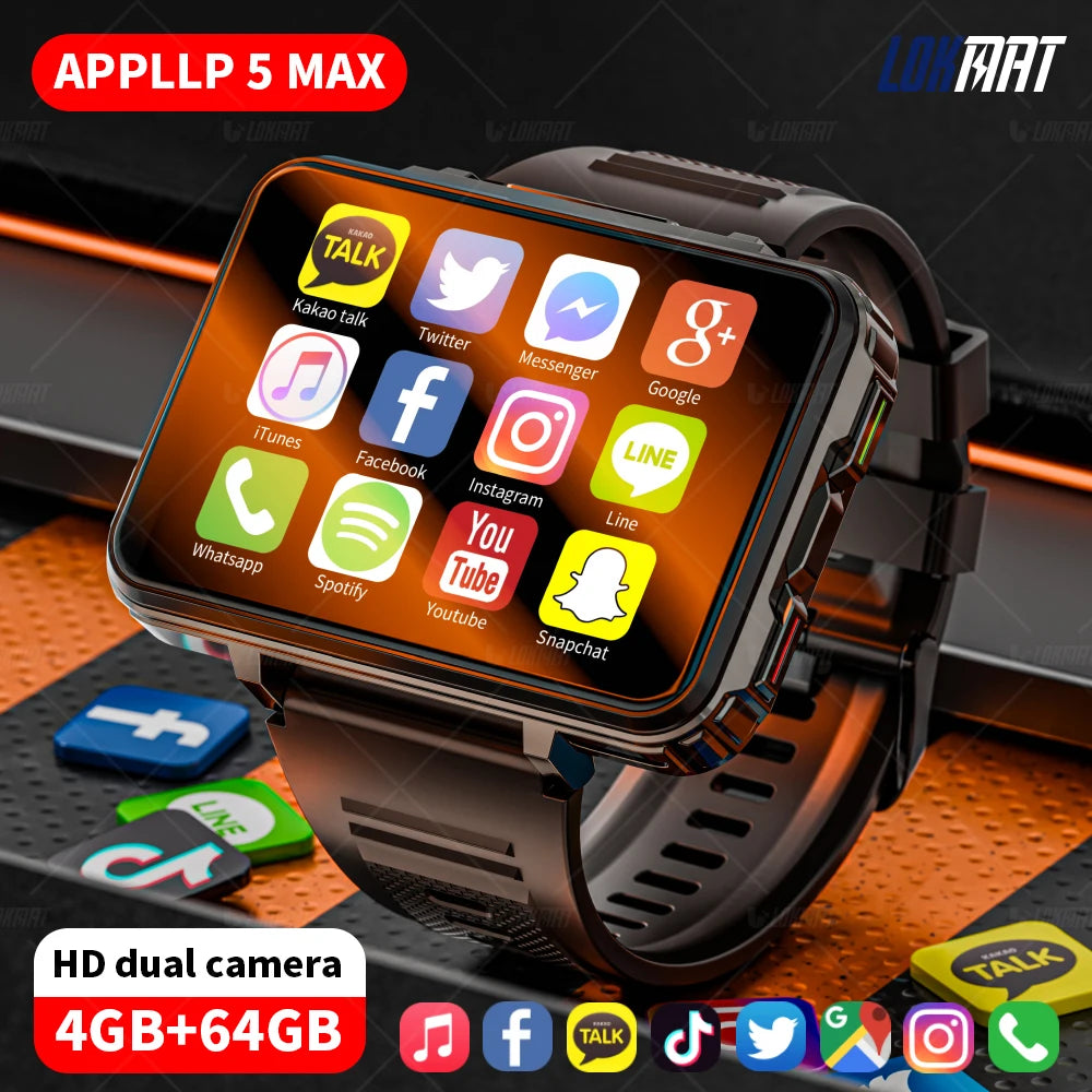 LOKMAT Android Smartwatch Phone With 4G Calls And Dual Cameras