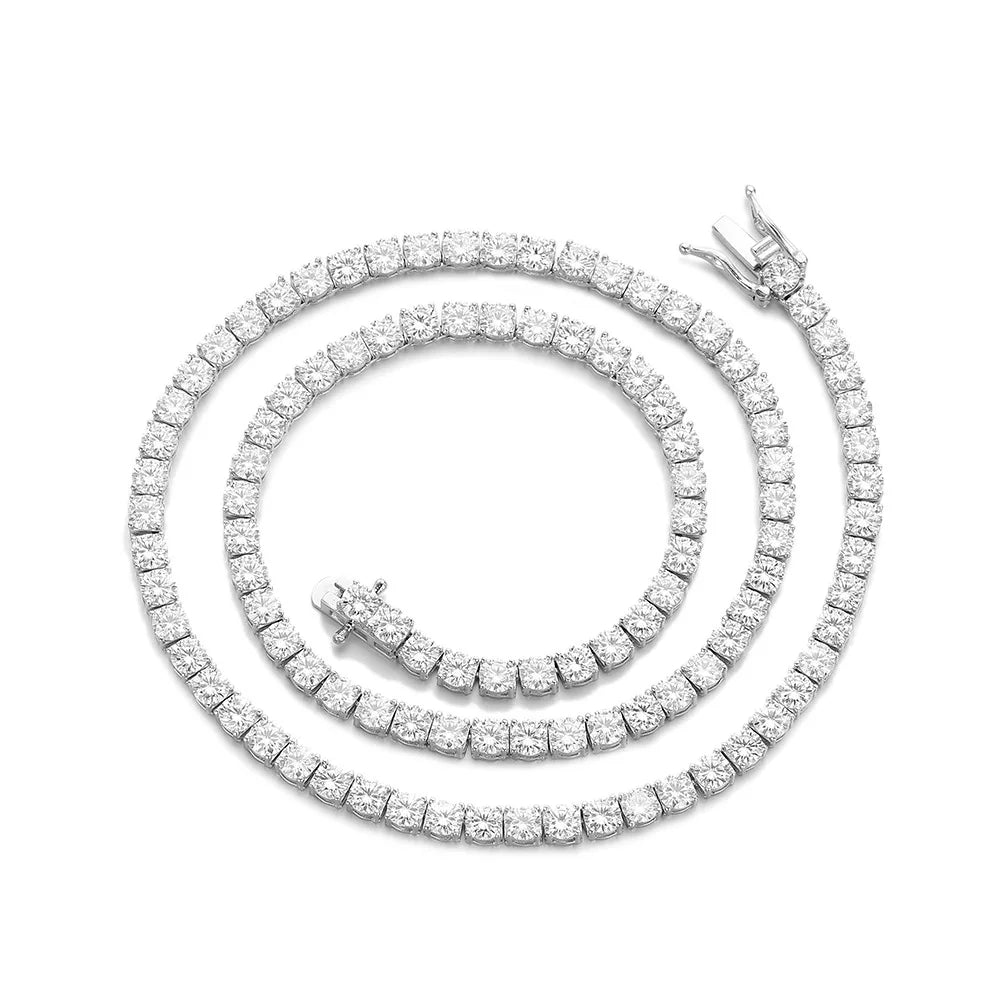 LYEE CYEE Sterling Silver Moissanite Tennis Chain Necklace