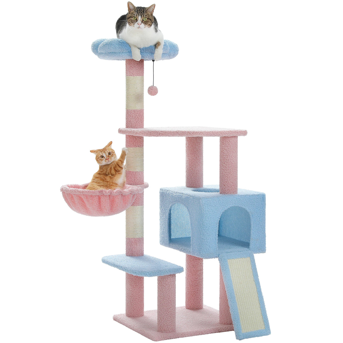 PAWZ Road Flower Cat Tree Featuring Sisal Posts And Perch