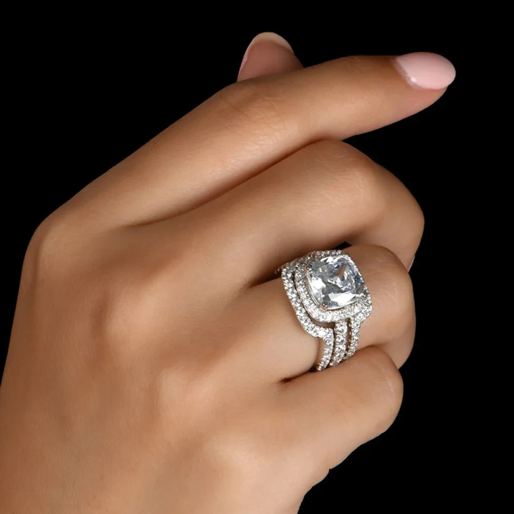 CBTB Sterling Silver Moissanite Engagement Rings for Women