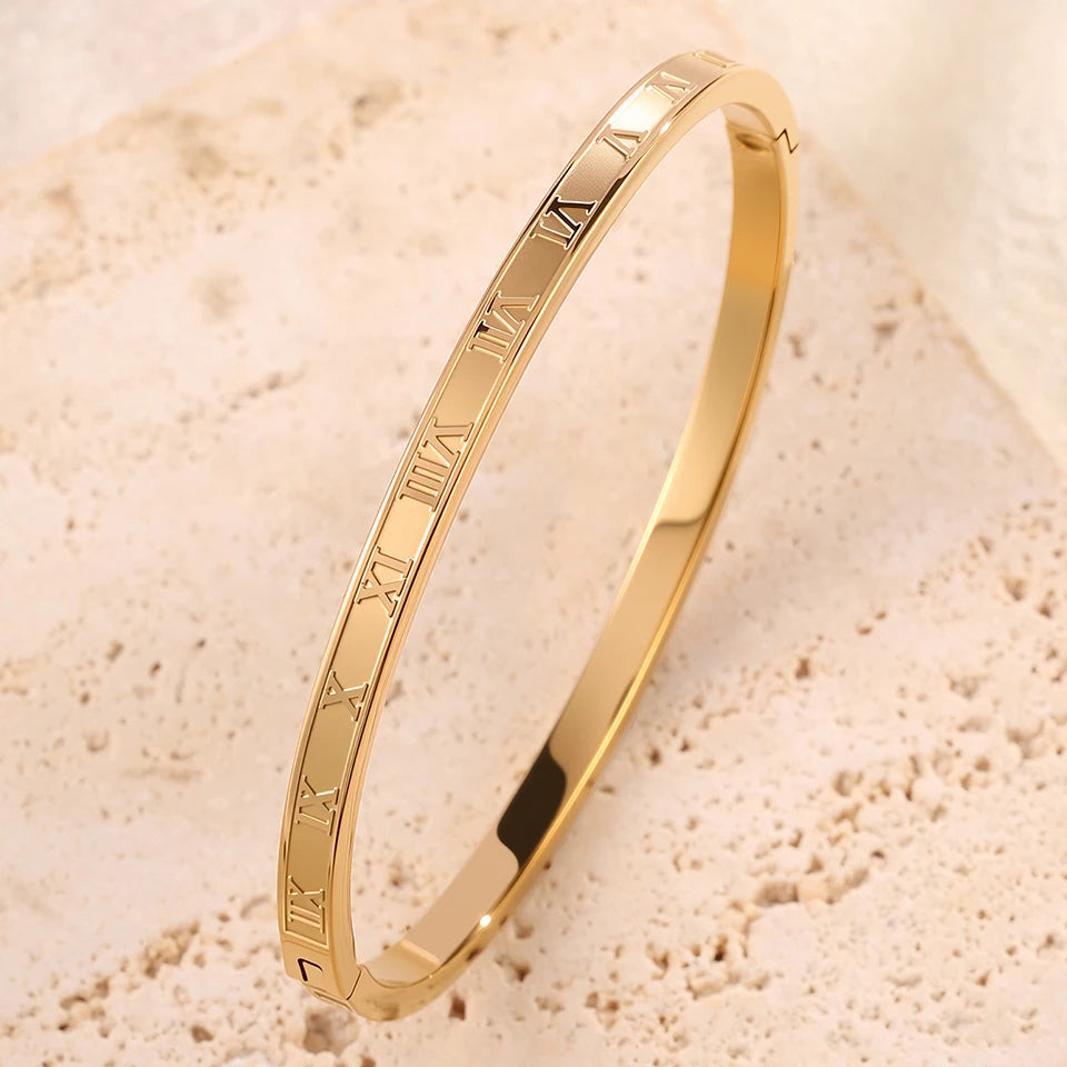 Sparkling Zirconia Stainless Steel Bracelet Set For Women