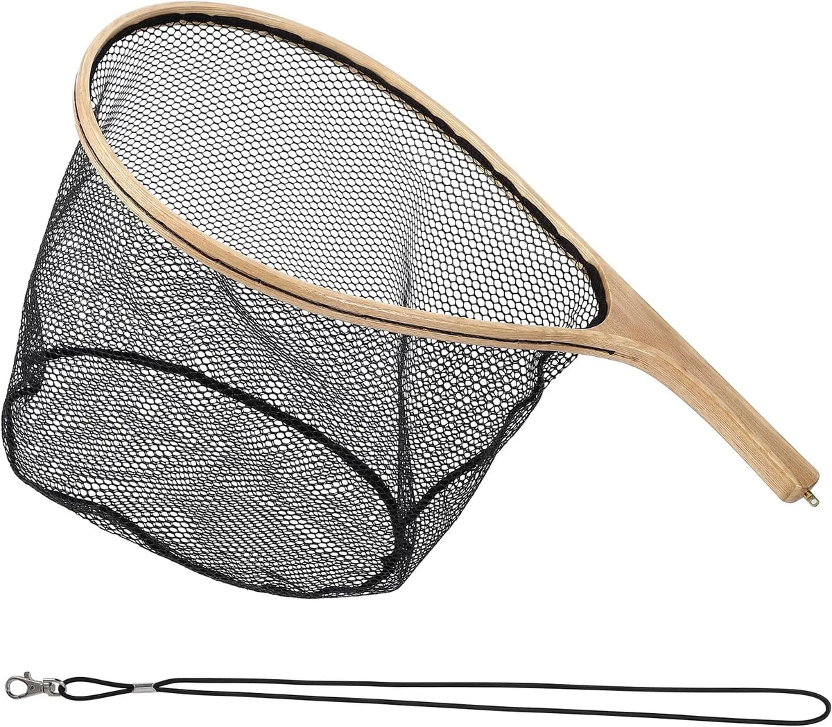 Lightweight Handheld Wooden Fishing Net For Trout And Bass