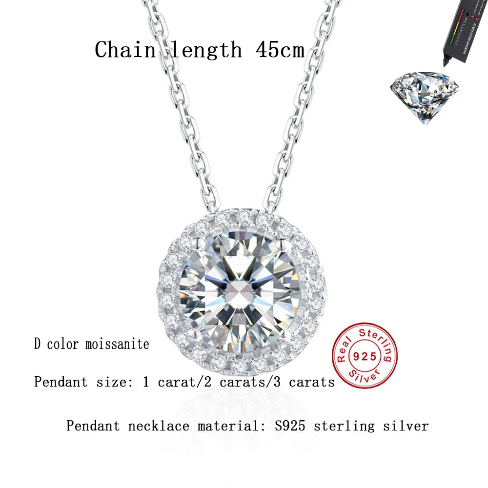 CBTB Sterling Silver Moissanite Cross Pendant Necklace