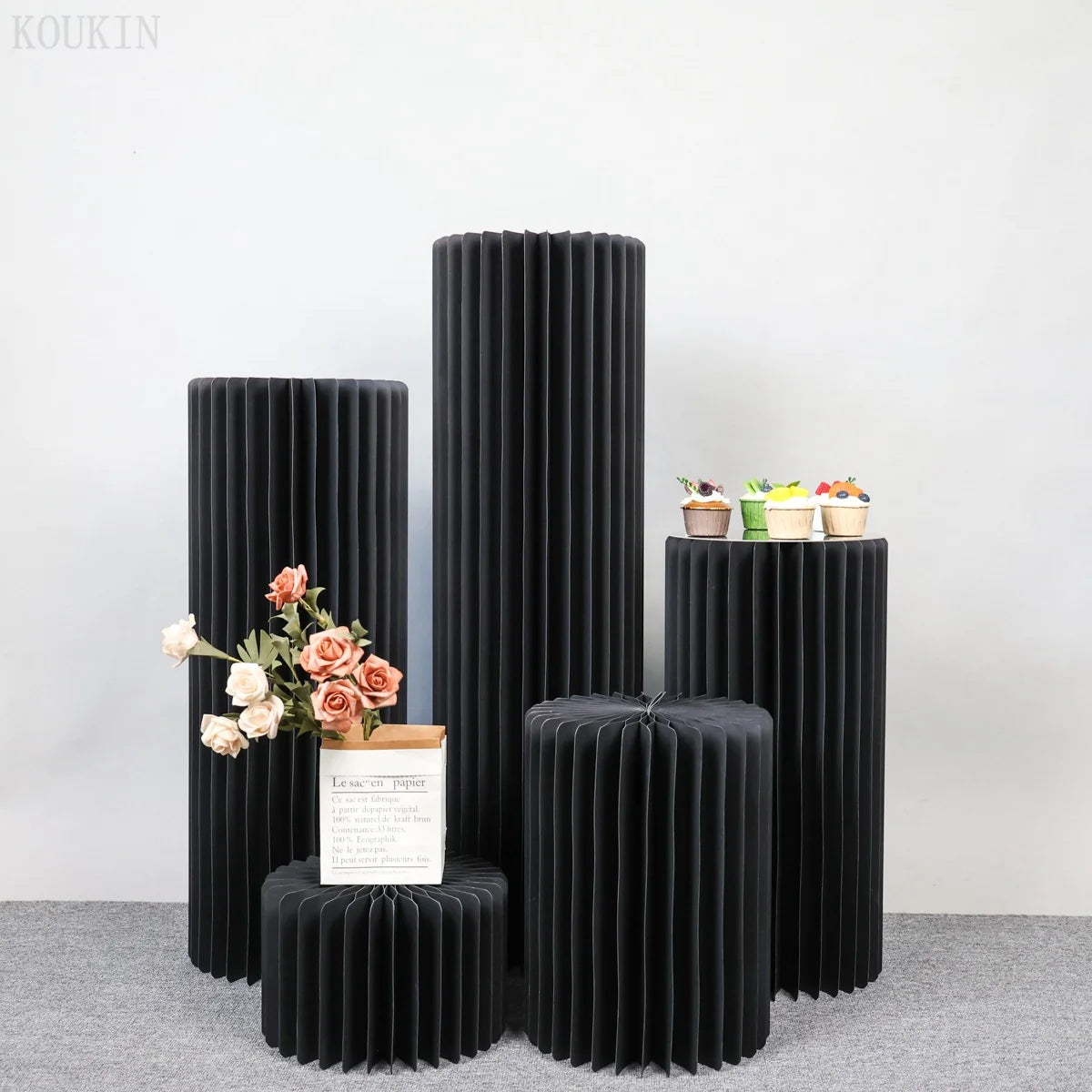 Round Roman Column Pedestal Stands Dessert Display Wedding Centerpieces