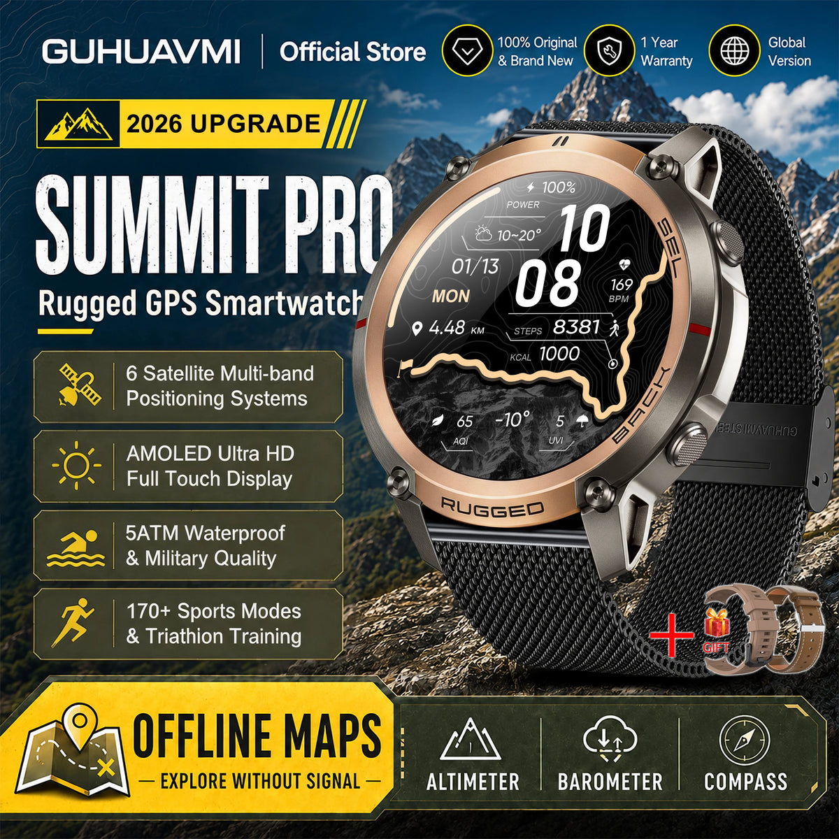 Professional GPS Smart Watch With Offline Maps And Sports Tracking