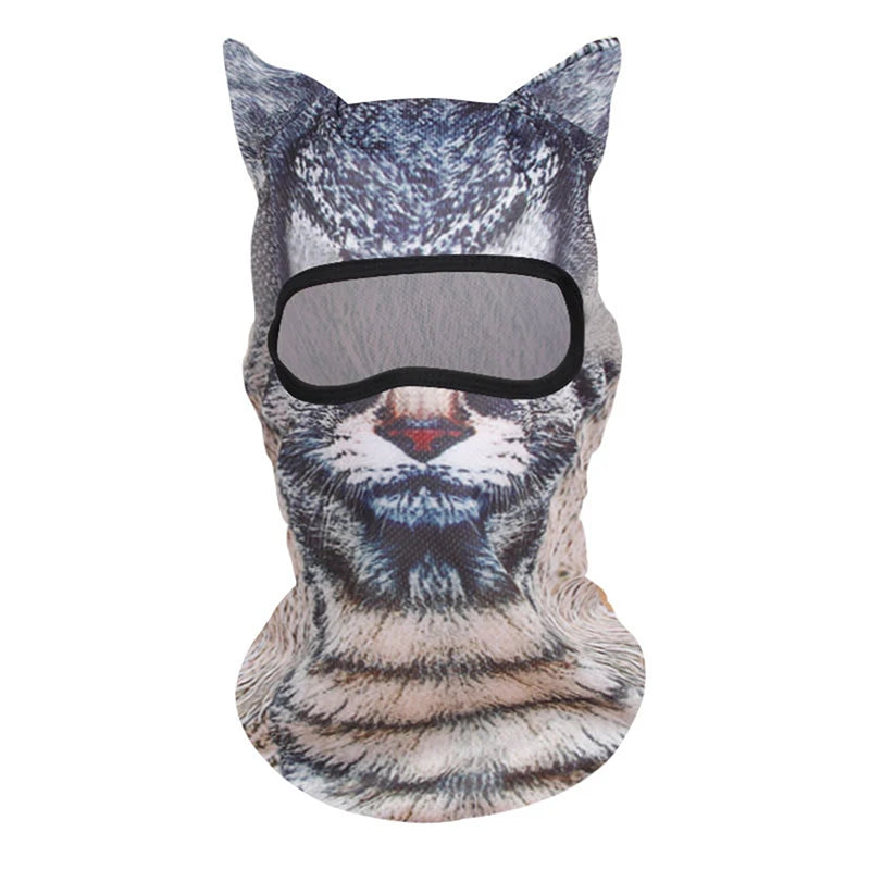 Cute 3D Cat Full Face Balaclava Hood for Winter Sports