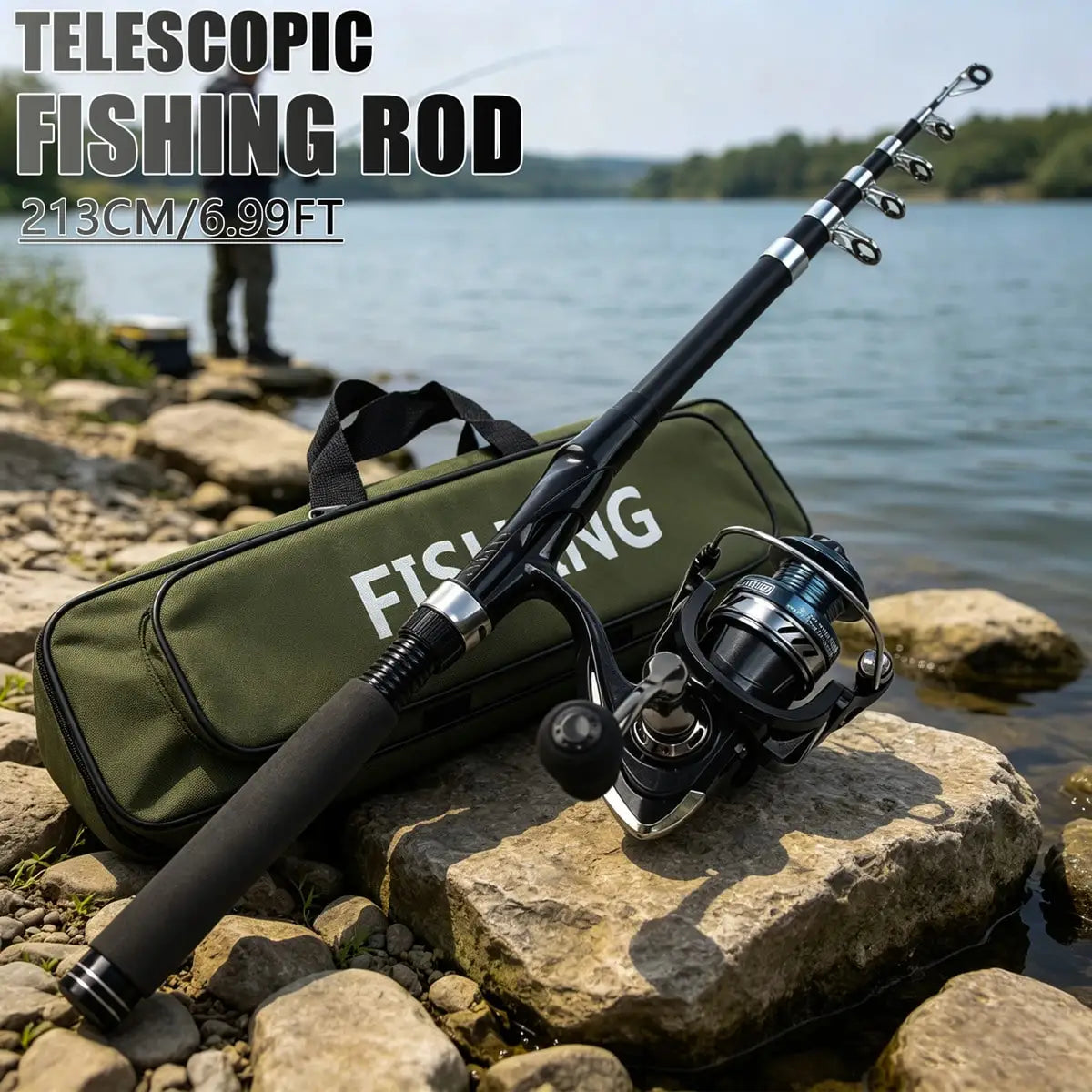 Portable Telescopic Fishing Rod Reel Combo Kit With Lures Bag