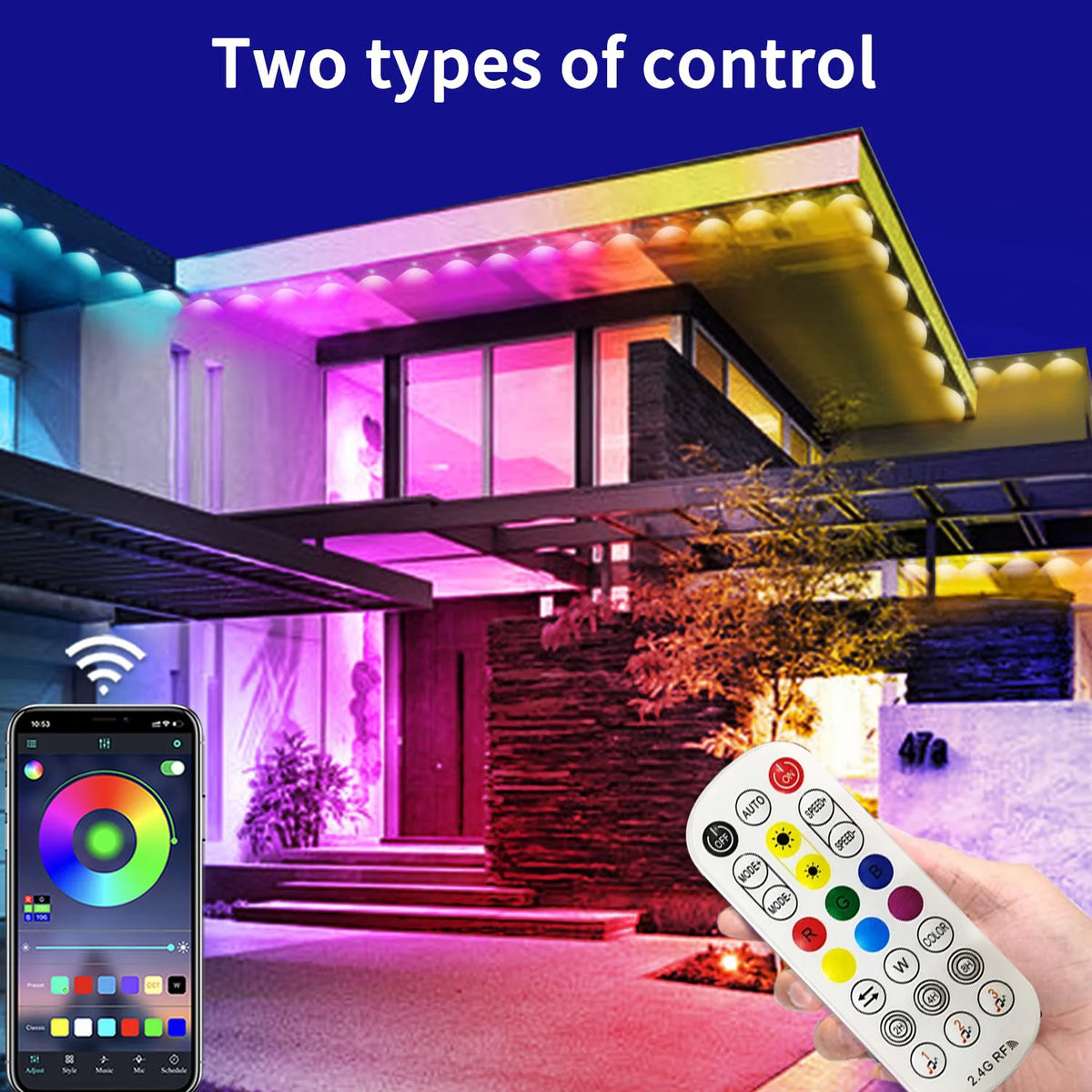 MIMIRGB Waterproof RGB Bluetooth Outdoor LED String Lights