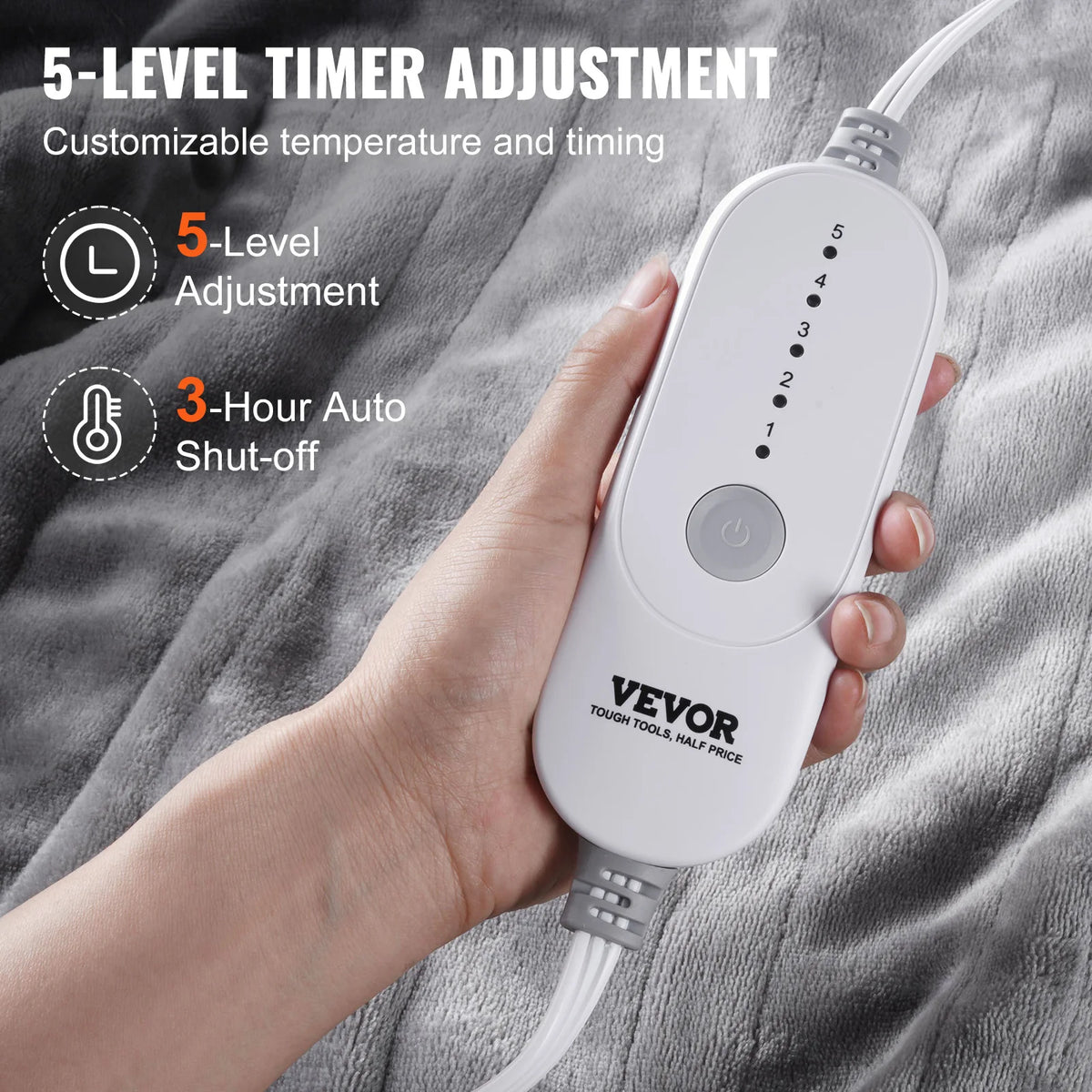 SucceBuy Heated Electric Throw Blanket With Timer And Auto Shutoff