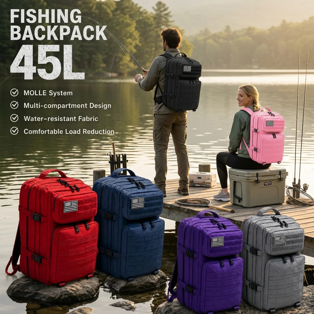 ReFire Gear Durable Molle Fishing Tackle Backpack With Multi Pockets