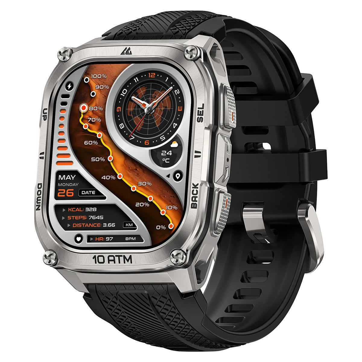 KOSPET Tank M4 GPS Smartwatch With Offline Maps And Health Tracking