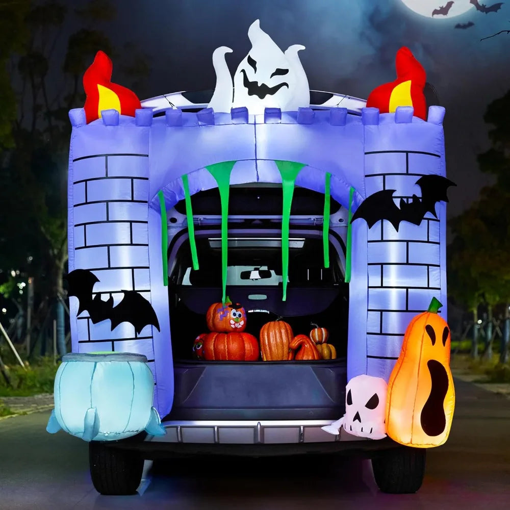 Halloween Inflatable Haunted Castle Outdoor Led Yard Decor