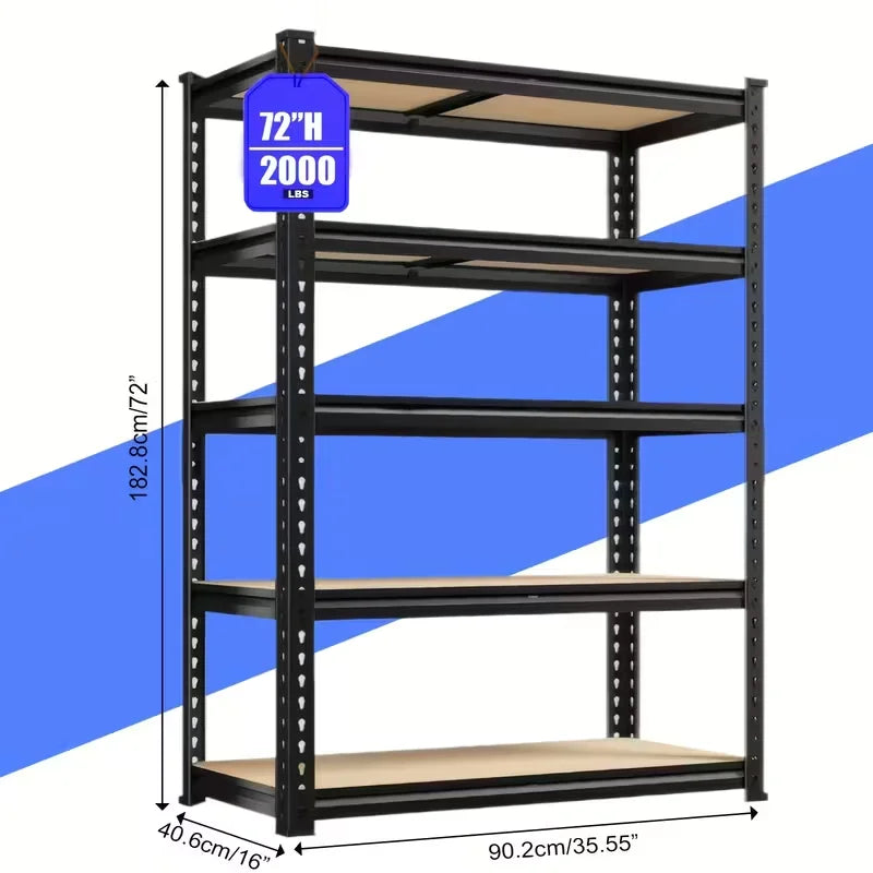 SarenzoOn Adjustable Heavy Duty Metal Shelving Unit With Pegboard Panel