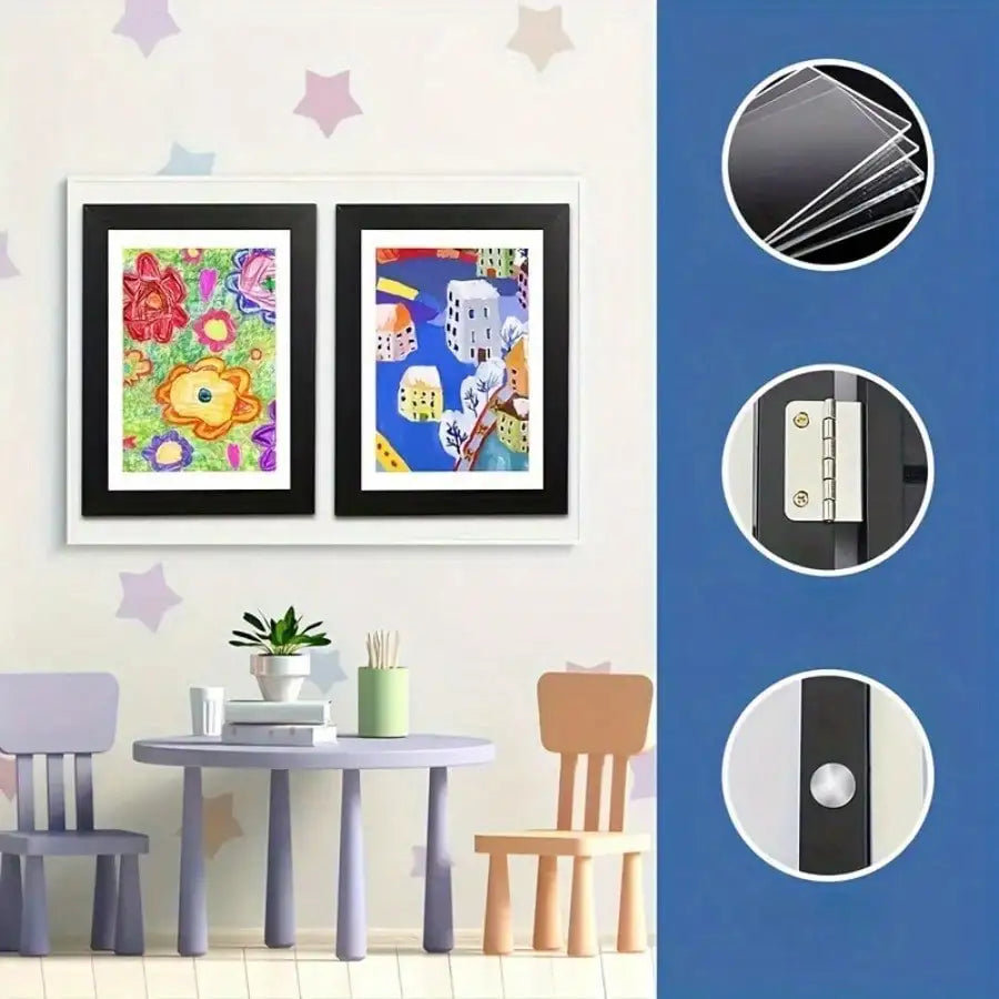 Foldable Magnetic Display Frame For Children Art And Photos