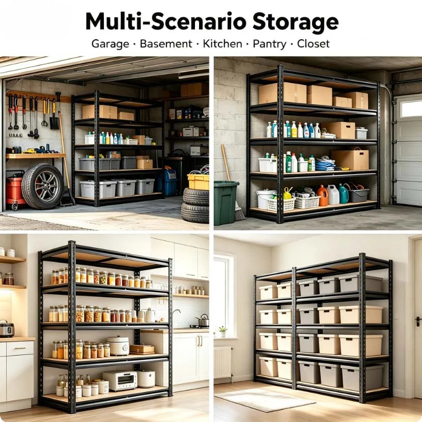 Heavy Duty Metal Utility Storage Rack With Adjustable Shelves