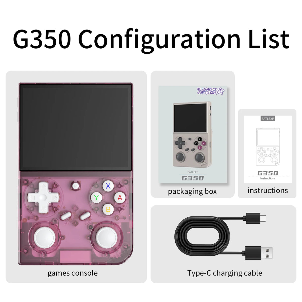BATLEXP G350 Retro Handheld Game Console With Dual Joysticks