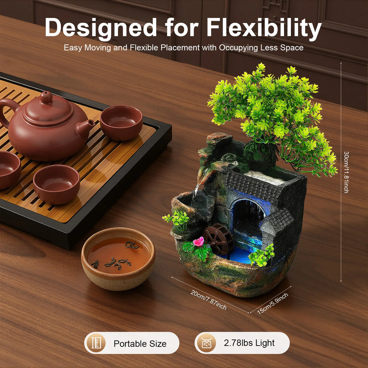 Bymaocar Flowing Water Tabletop Fountain For Home Office Desk Decor