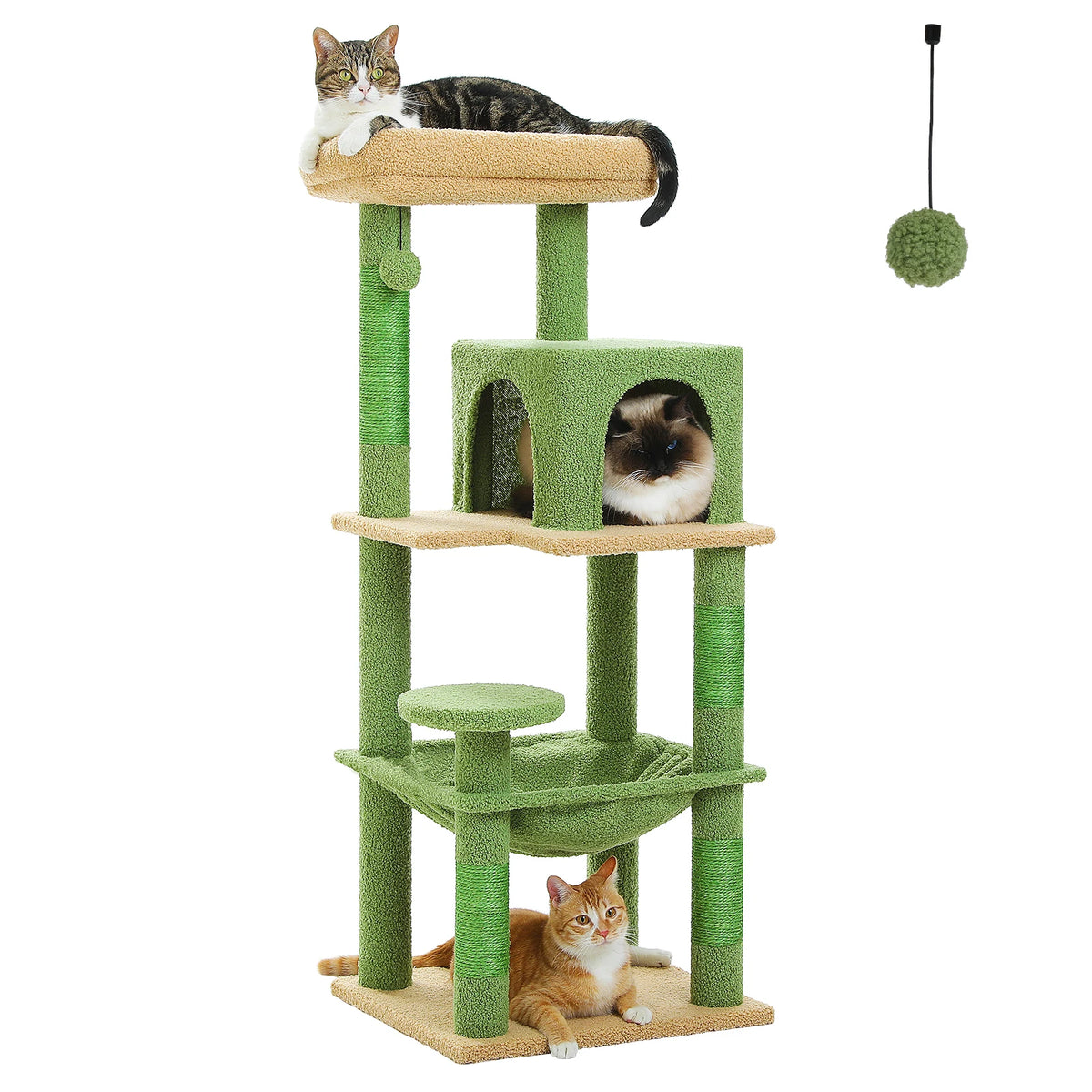 Petepela Indoor Cat Tower With Metal Frame And Hammock