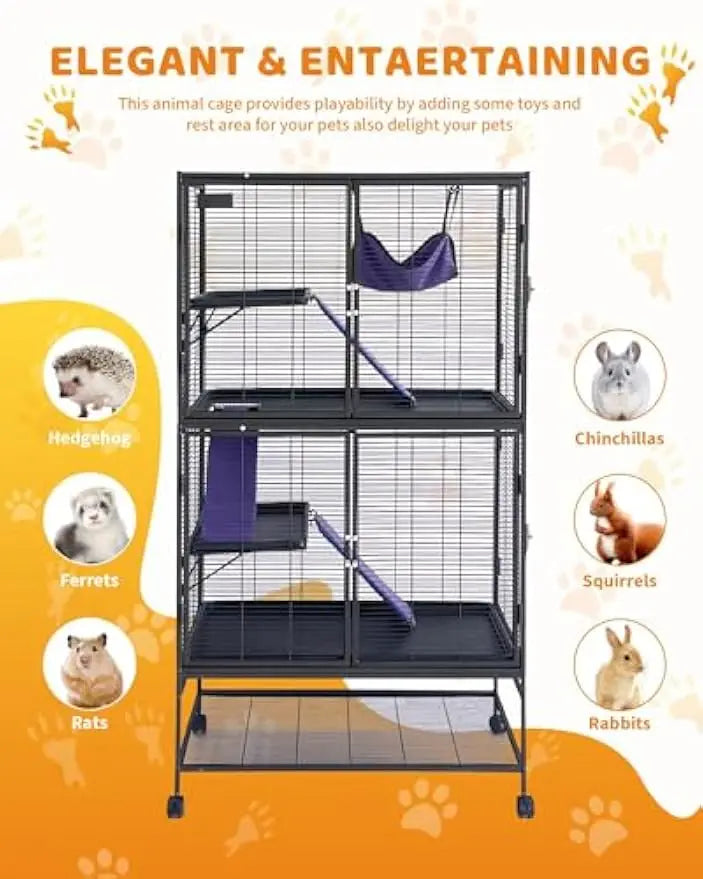 Garvee Multi Level Rolling Metal Small Animal Cage