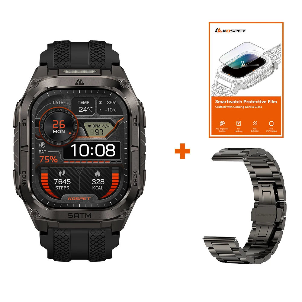 KOSPET Tank M4C GPS Smartwatch With Health Tracking And Flashlight