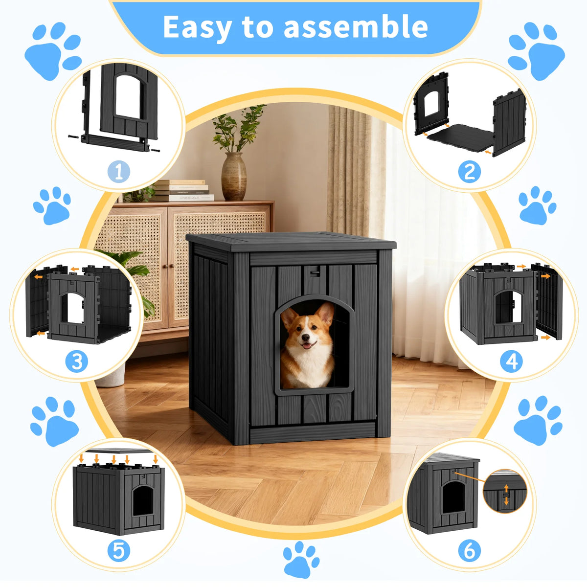 Waterproof Resin Cat House End Table For Indoor Outdoor Pets