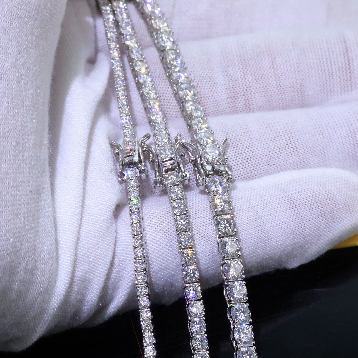 LYEE CYEE Sterling Silver Moissanite Tennis Chain Necklace