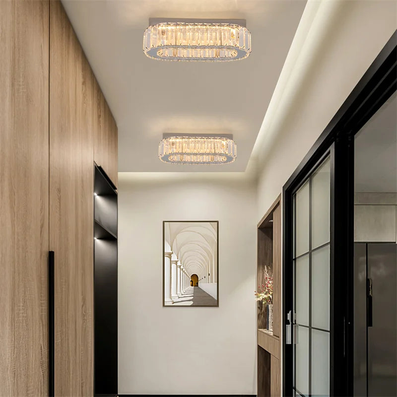 GreeLustr K9 Crystal Oval Ring LED Chandelier Pendant Light