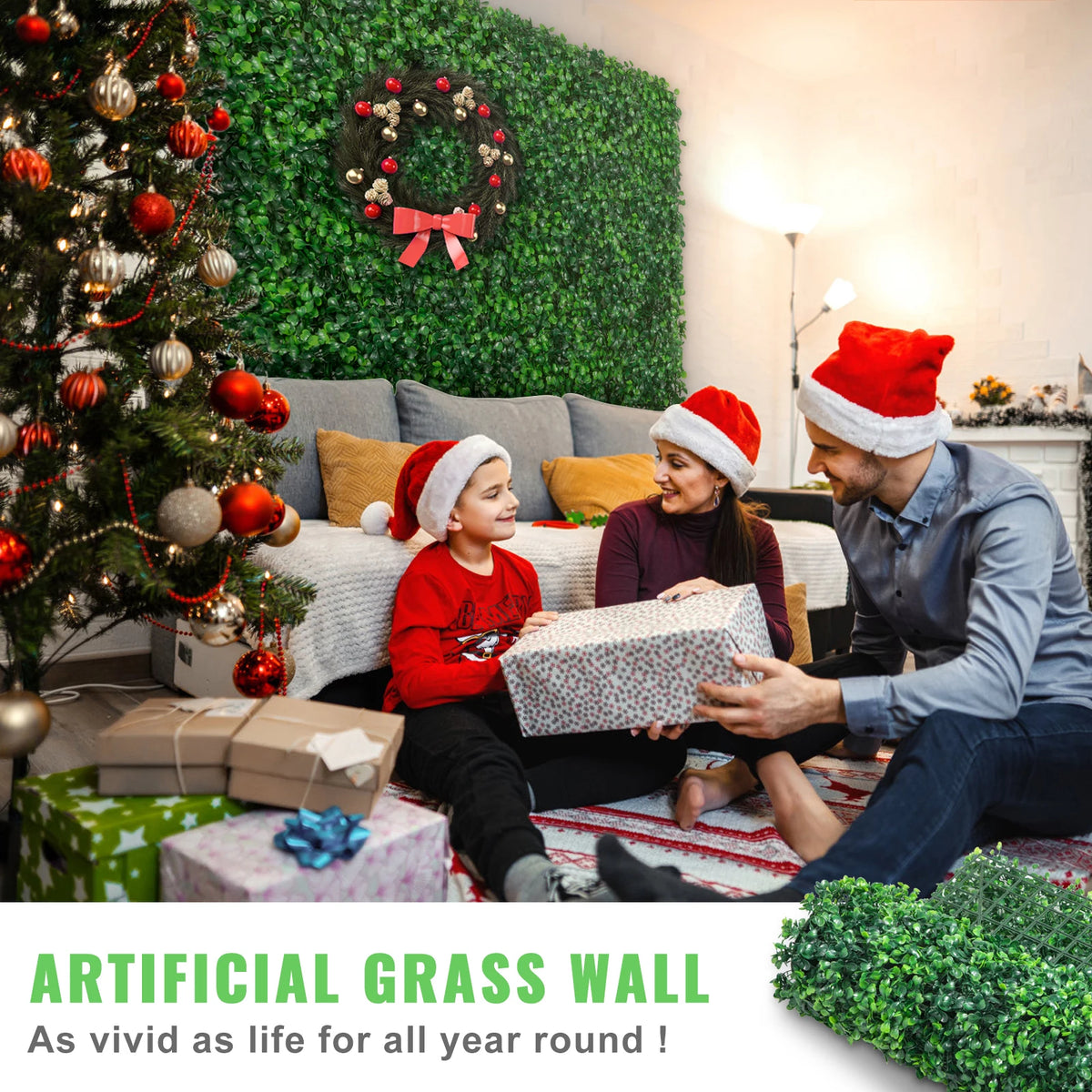 SucceBuy Artificial Boxwood Panels For Outdoor Wall Decor