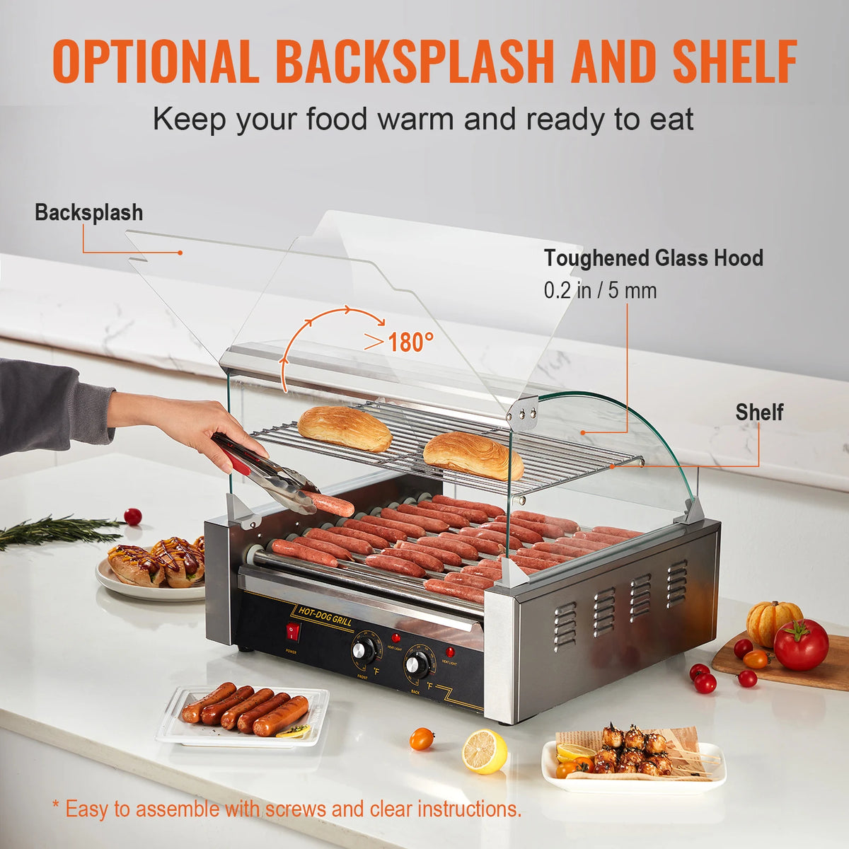 SucceBuy Commercial Hot Dog Roller Grill For Sausages And Barbecue