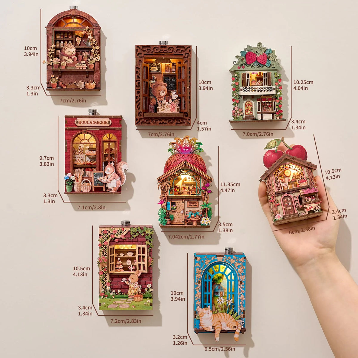 Wooden DIY Book Nook Puzzle Kit Animal House Model Decoration