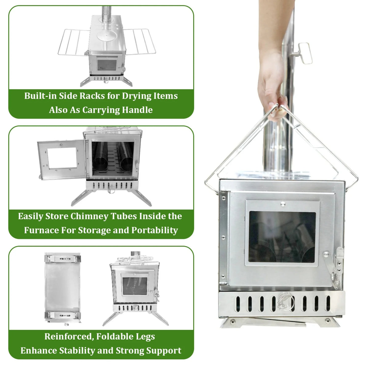 Compact Stainless Steel Wood Burning Stove With Sauna Heater