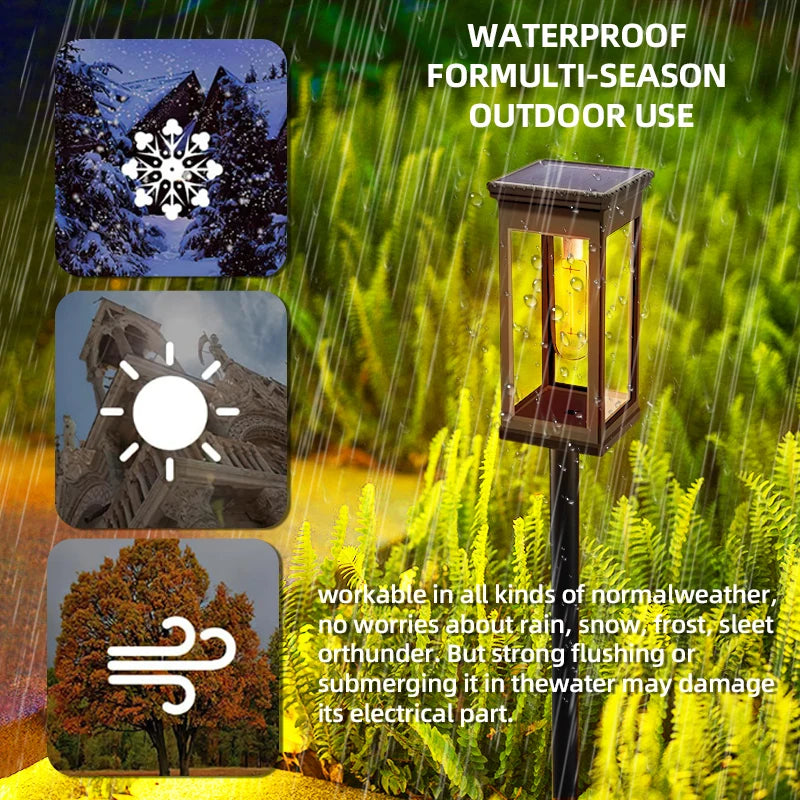 FAMCDC LED Solar Pathway Lights For Outdoor Garden Landscaping