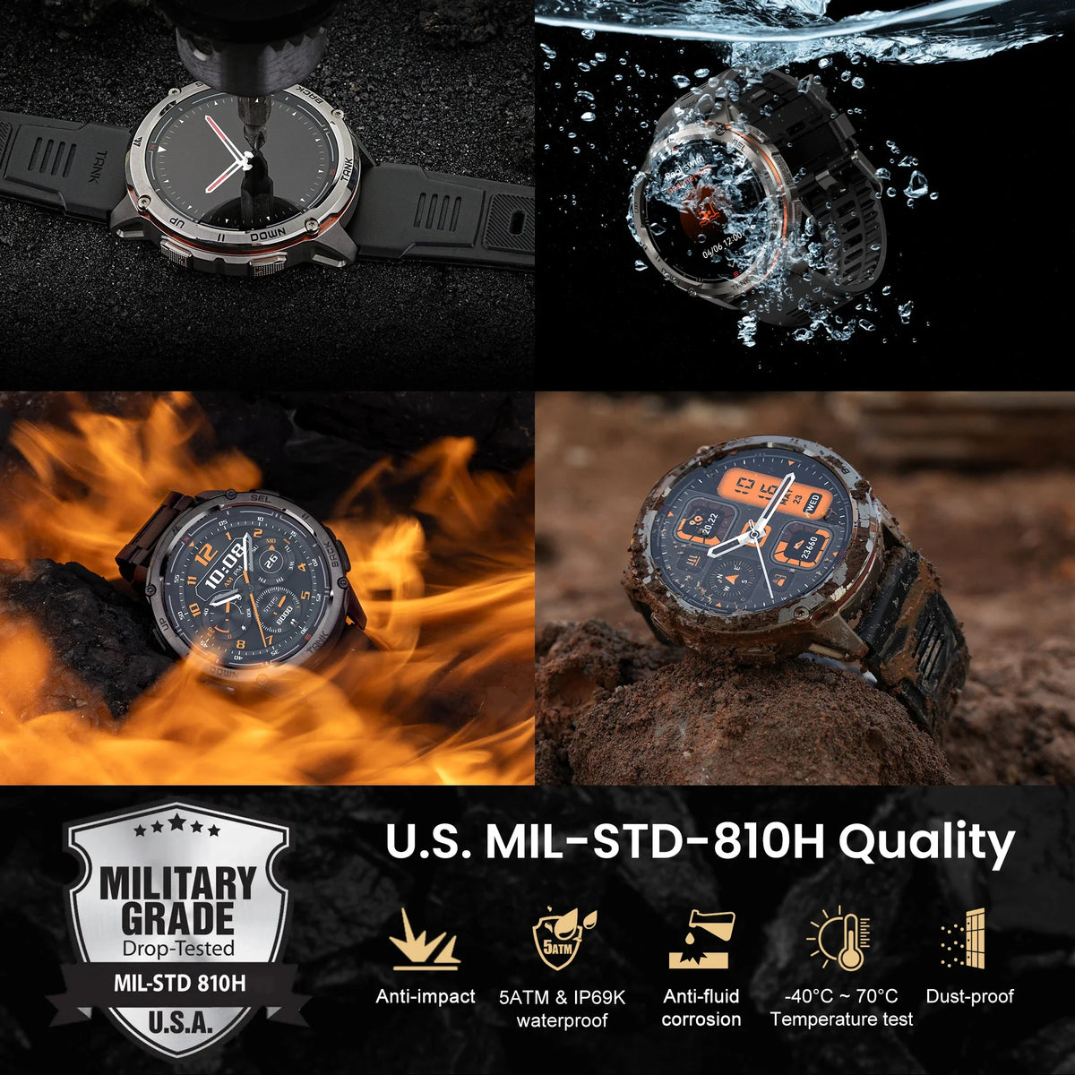 KOSPET Tank T3 Ultra 2 Bluetooth Waterproof Smart Watch