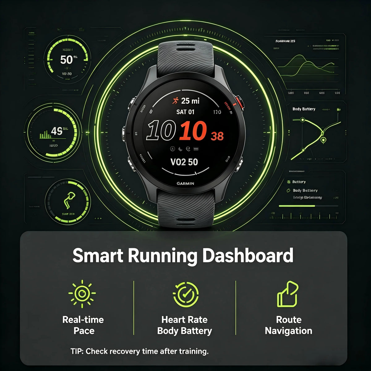 Garmin Forerunner 255 Multisport GPS Fitness Smartwatch With Sleep Tracking