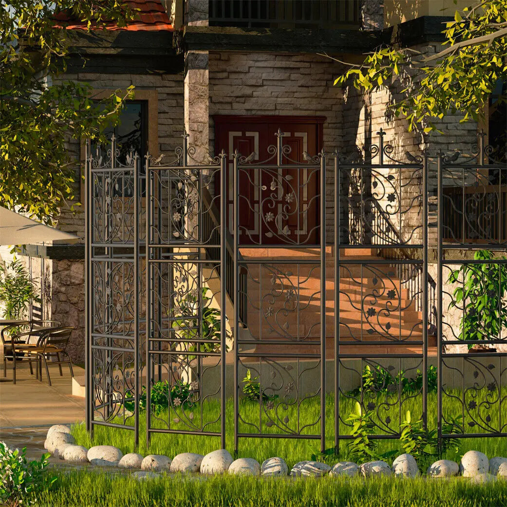 Metal Garden Trellis Panel Fence for Climbing Plants and Planters